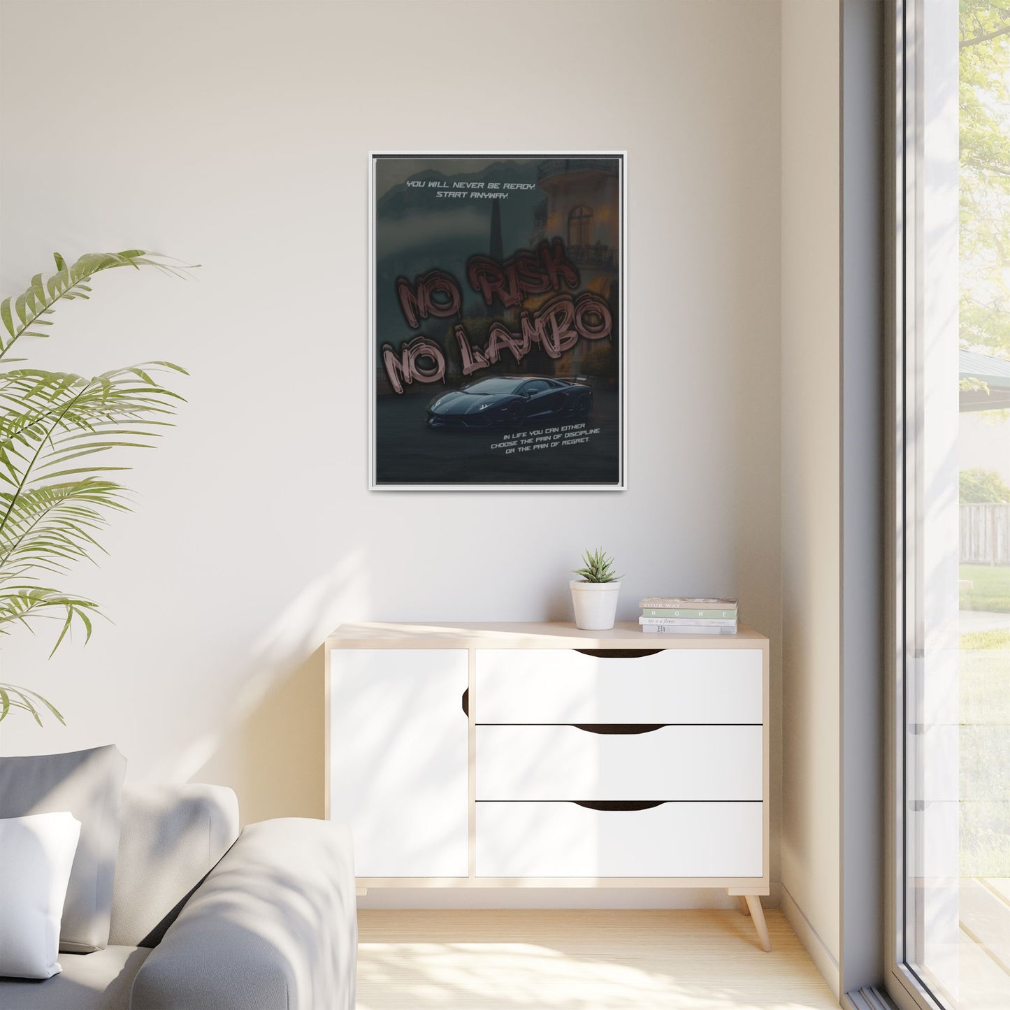 'No Risk No Lambo' - Framed Canvas