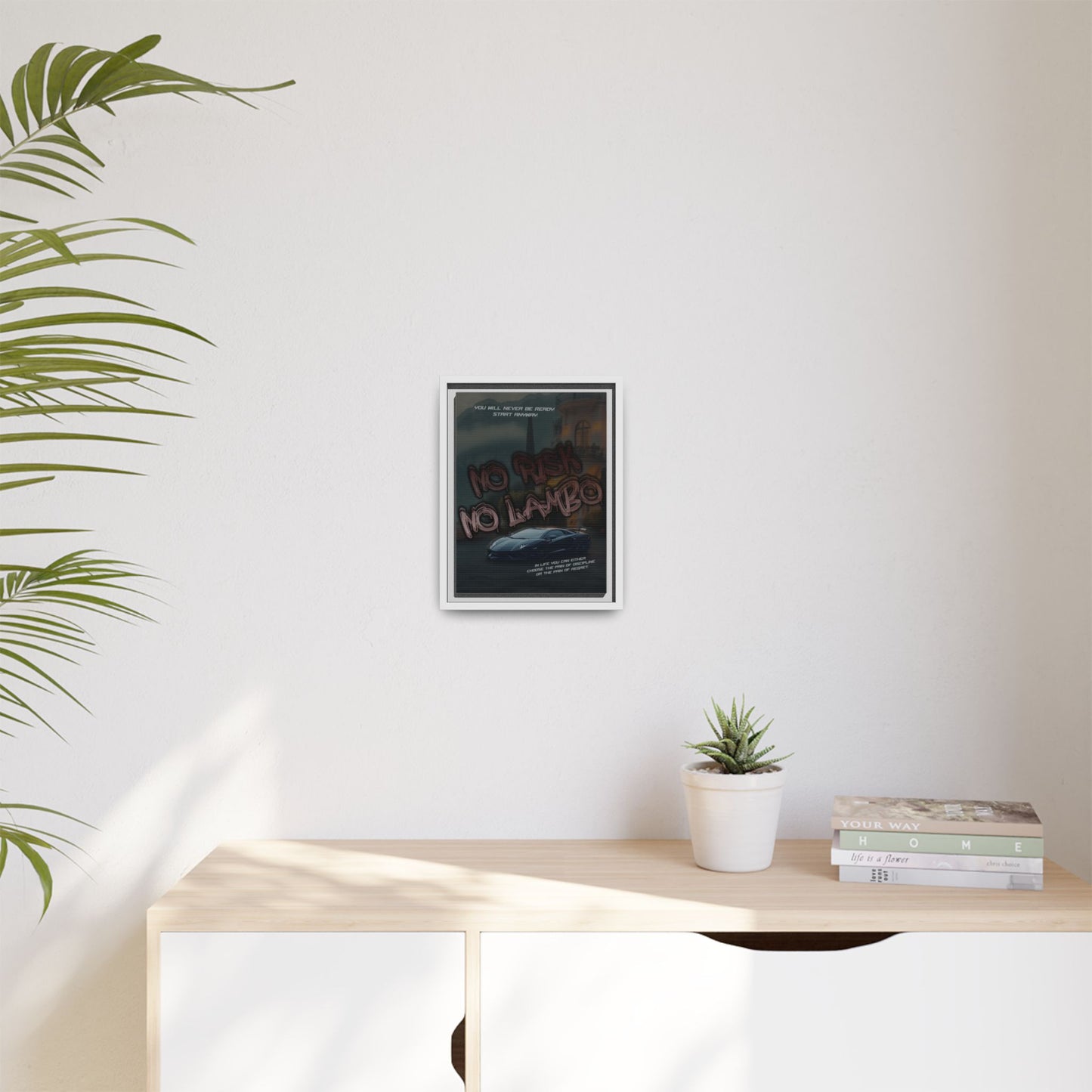 'No Risk No Lambo' - Framed Canvas