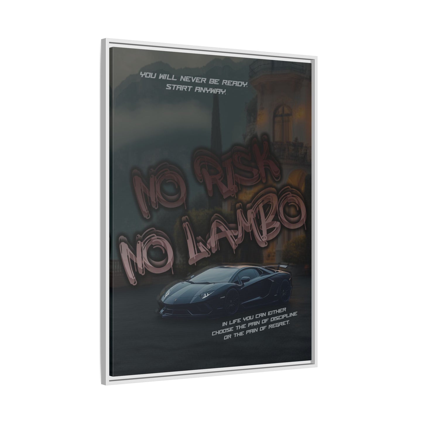 'No Risk No Lambo' - Framed Canvas
