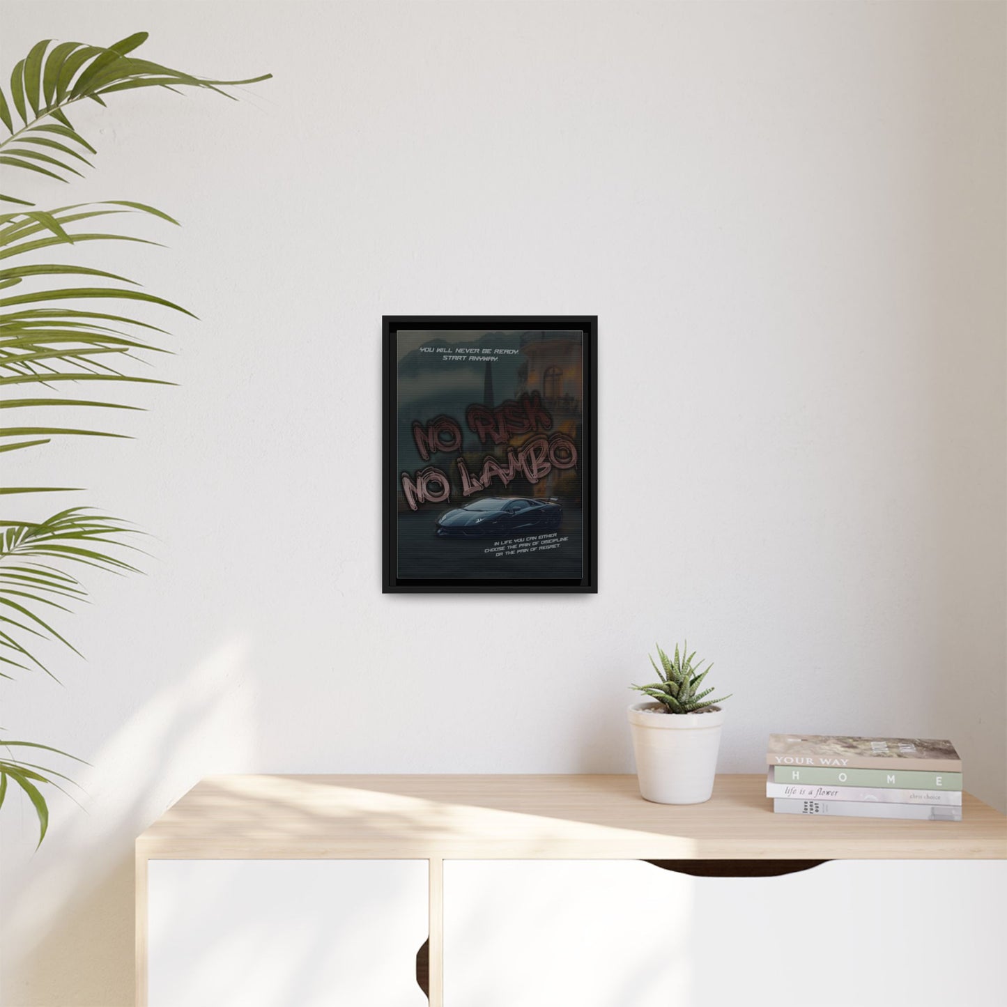 'No Risk No Lambo' - Framed Canvas