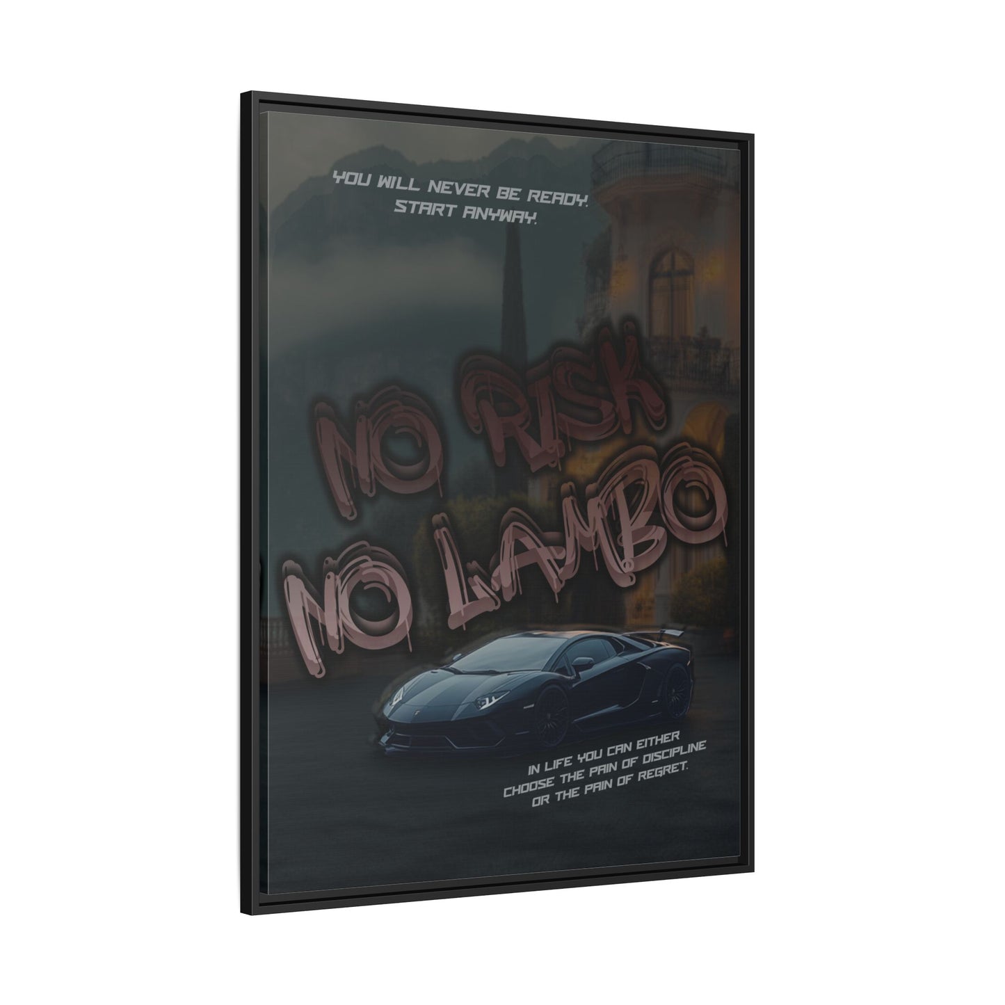 'No Risk No Lambo' - Framed Canvas