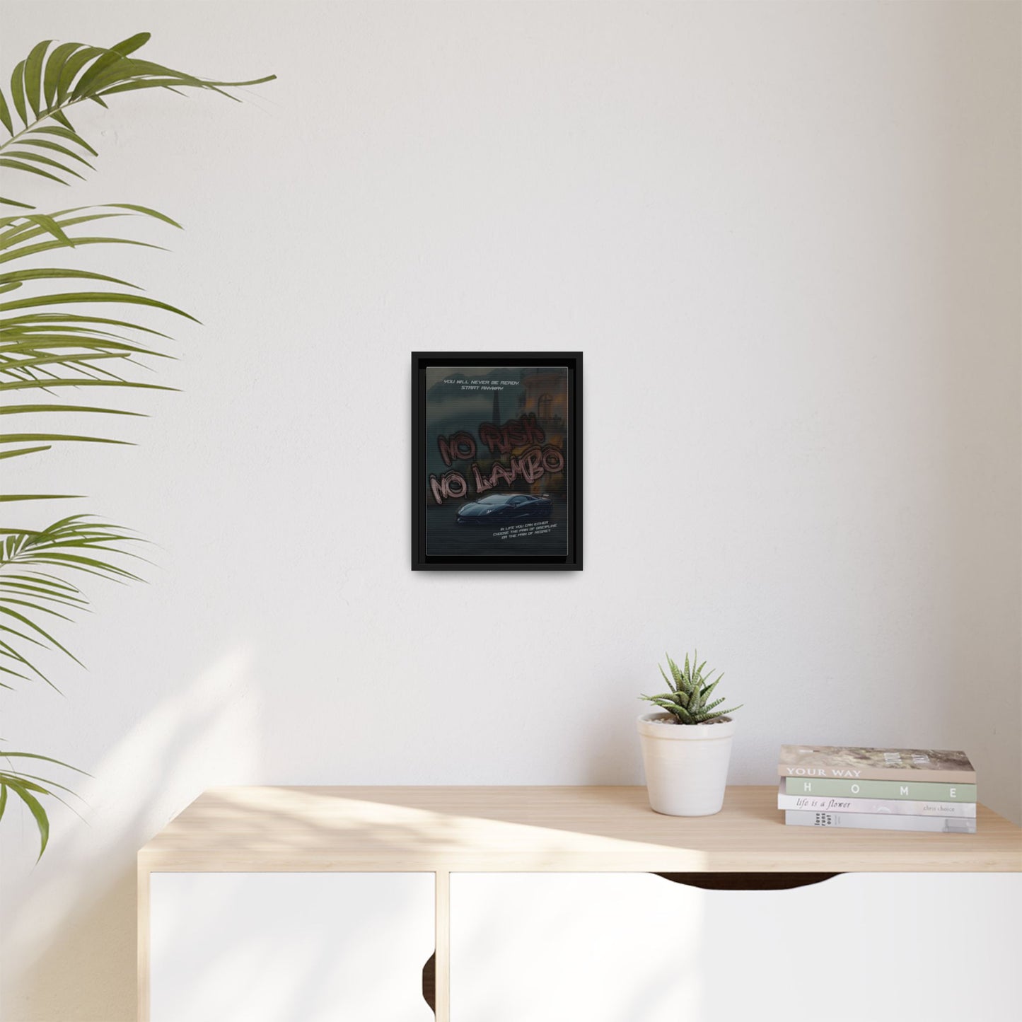 'No Risk No Lambo' - Framed Canvas