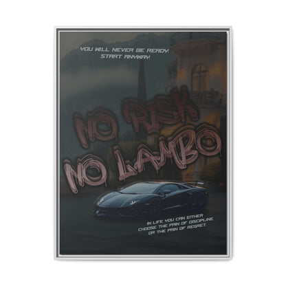 'No Risk No Lambo' - Framed Canvas