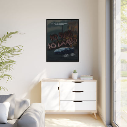 'No Risk No Lambo' - Framed Canvas
