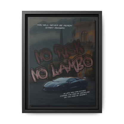 'No Risk No Lambo' - Framed Canvas